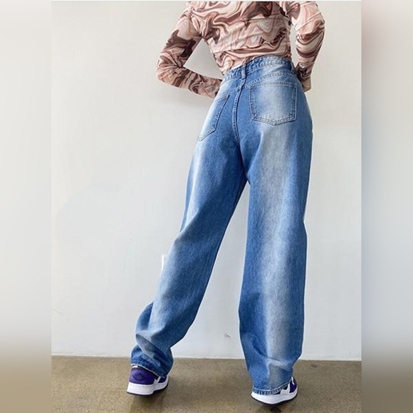 Womens Bailey Rose Jeans Oversized Washed Denim Pants XS NWT - Picture 2 of 9